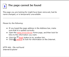 Error 404 - broken links 