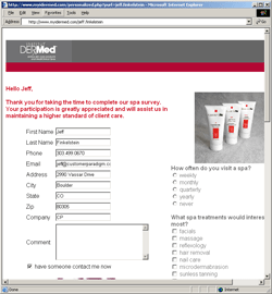 pre-fill in the contact form fields with the user