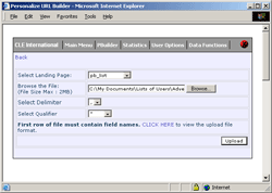 Uploading a list and appending personalized urls