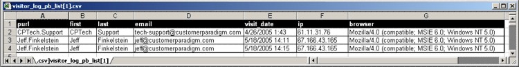 information is also saved into an online database