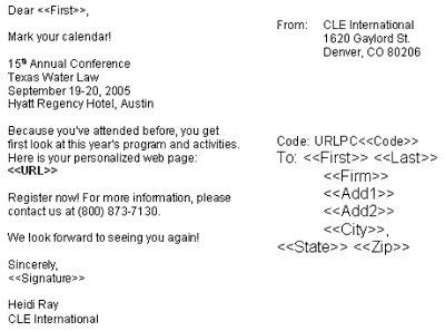 Simply mail-merge in the personalized URL