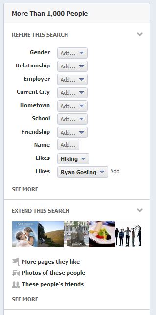 Facebook Graph Search Extended Search