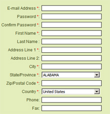 Scheduling System - new customer signup screen