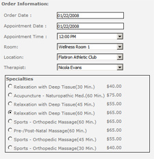 Edit an appointment via the web interface for the scheduling system