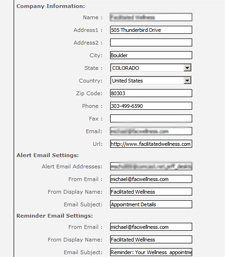 can specifiy who should receive email alerts from the online scheduling system