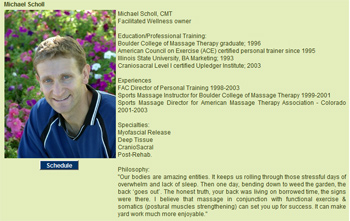 Online Scheduling system - view bio of user