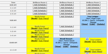 Front Desk Calendar View for the online appointment calendar system