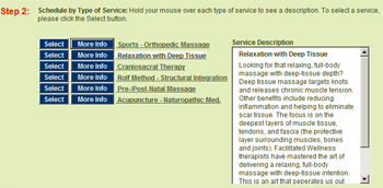 Schedule Appointment by Type of Service