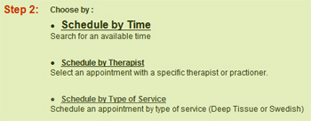 schedule by time therapist or type of service