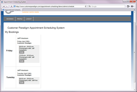 Employee View of Online Appointment Scheduling System: