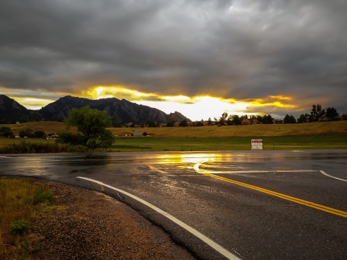 Sunset after the rain in Boulder, Colorado