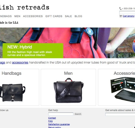 English Retreads – Vegan Handbags via Magento