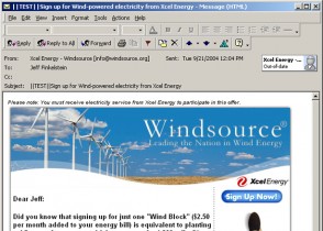 Windsource – Xcel Energy – HTML Email Campaign