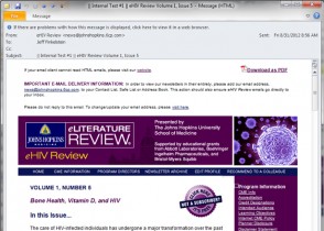 Johns Hopkins University – eHIV – HTML email