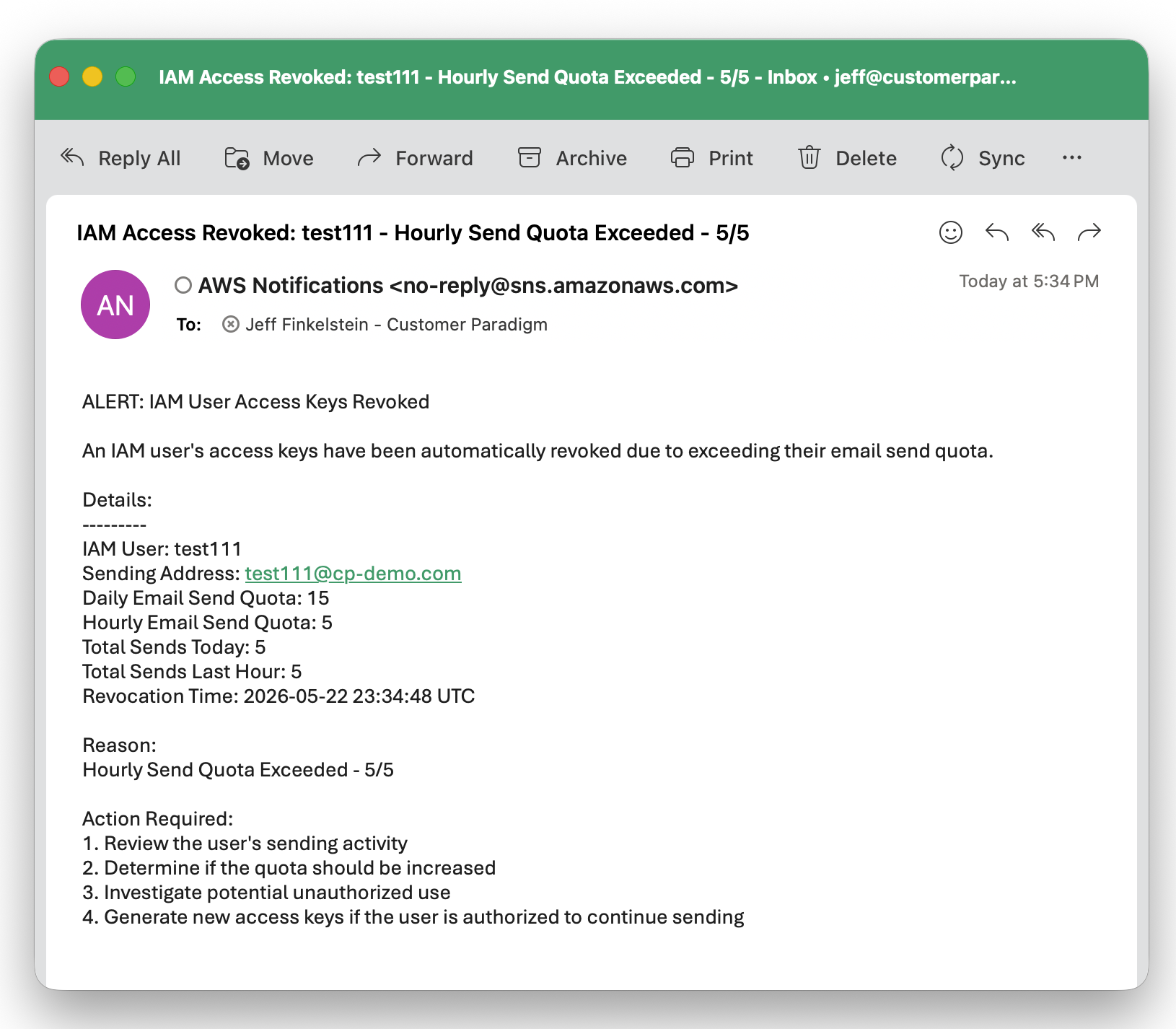 AWS SES Rate Limiting System - pulling credentials