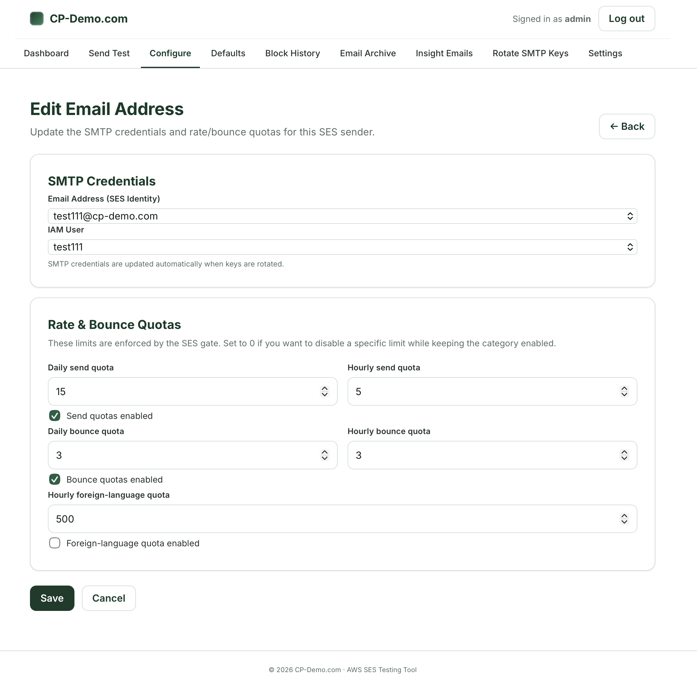 Edit Existing Email Address