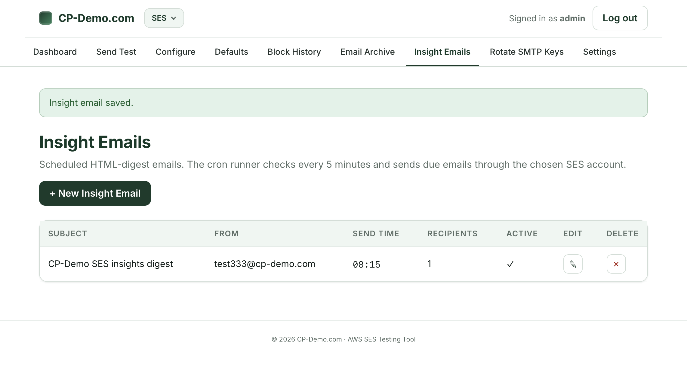 Email SES Insights - Email Insights