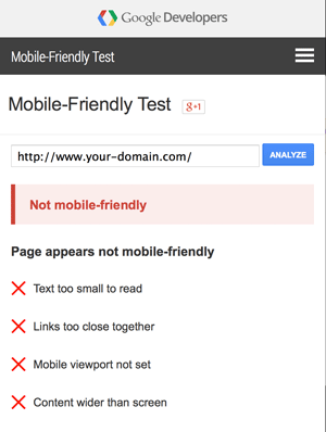 Google Mobile Friendly Test