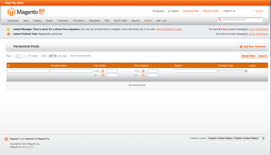 Magento Go - Transactional Emails for Migration