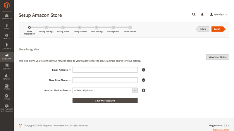 Setup Amazon Store for Third Party Marketplace - Magento