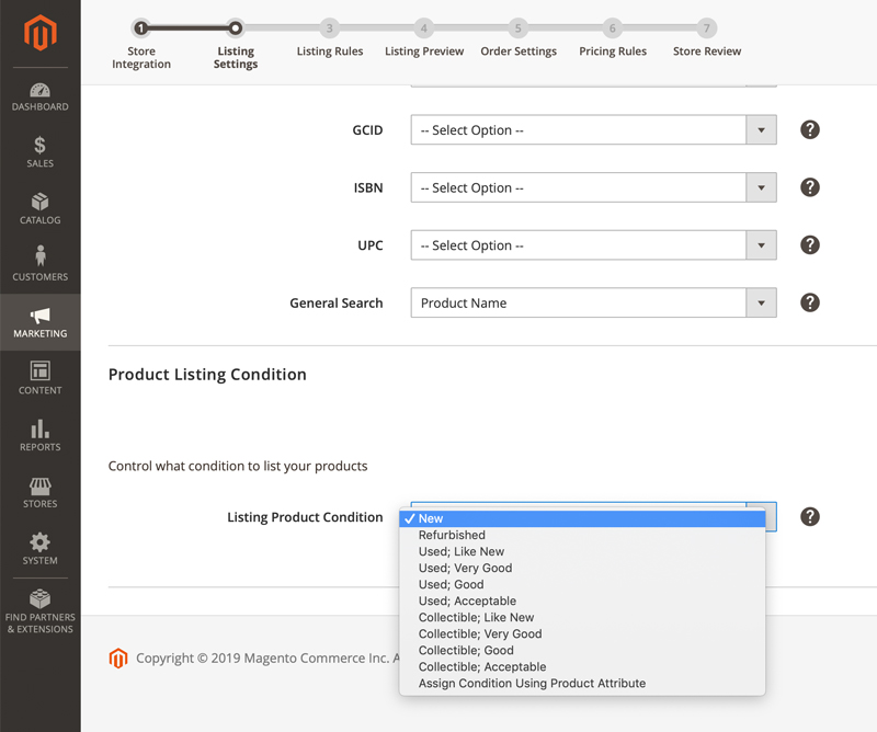 Setting New Used or Refurbished conditions for Amazon Third Party Marketplace