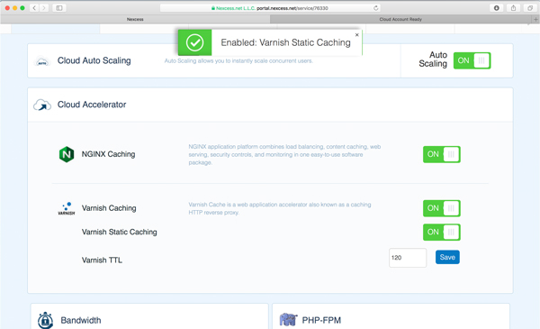 Enabled - Varnish Static Caching