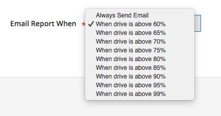 Disk Space Report - Email When...