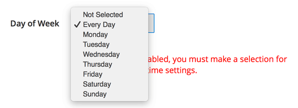 Run Disk Space Report for Magento 2 every day of the week, or just on a specific day of the week, such as a Monday.