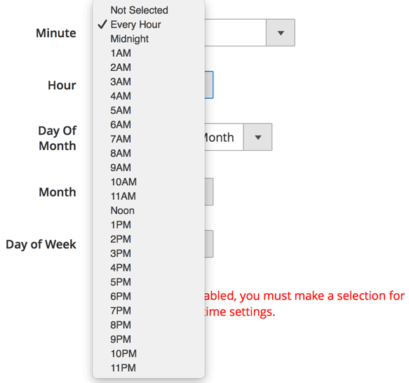 Run Disk Space Report via Cron every hour, or just a specific hour of the day.