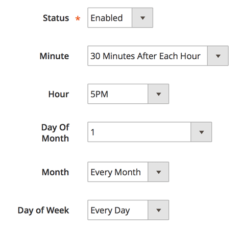 Run Disk Space Report Security Report Every 1st day of the month at 5:30 pm