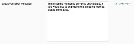 USPS Magento Displayed Error Message - Magento Admin Error Message