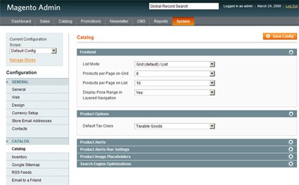 Magento Community eCommerce Manage Catalog