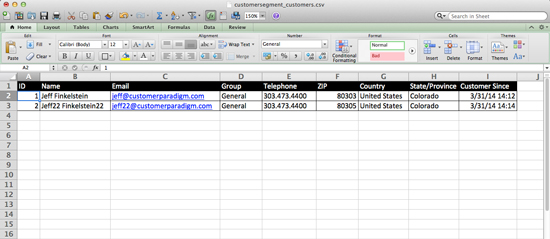 Excel Spreadsheet Export