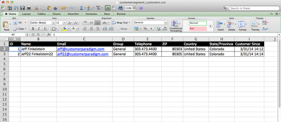 Excel Spreadsheet Export