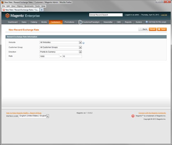 Magento Enterprise - Add Reward Points to Site