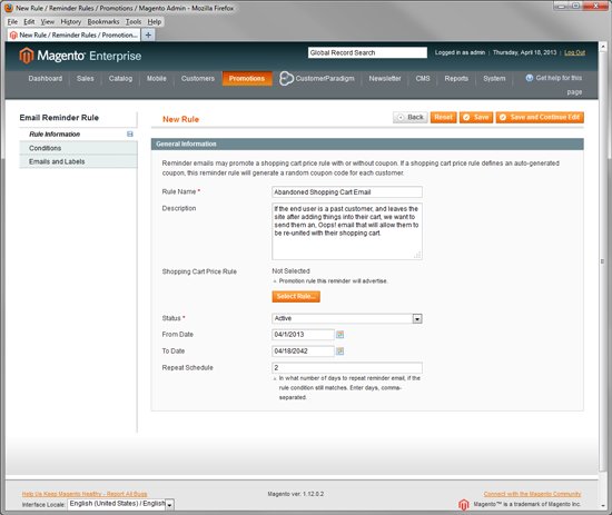 Magento Enterprise - Automated Email Message System