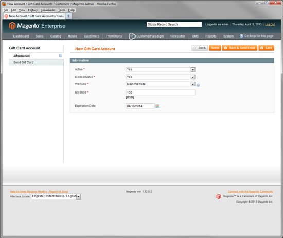 Magento Enterprise - Online Gift Cards or In Store Credit