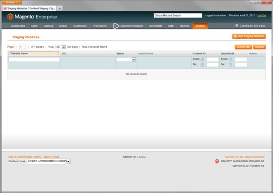 Magento Enterprise - Set up Staging Websites for Roll Back Version Control