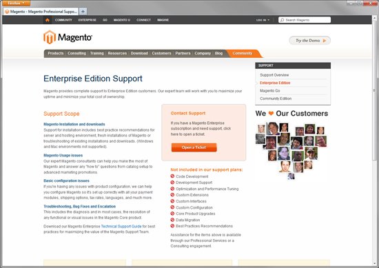 Magento Enterprise - Contact Support for Trouble Tickets