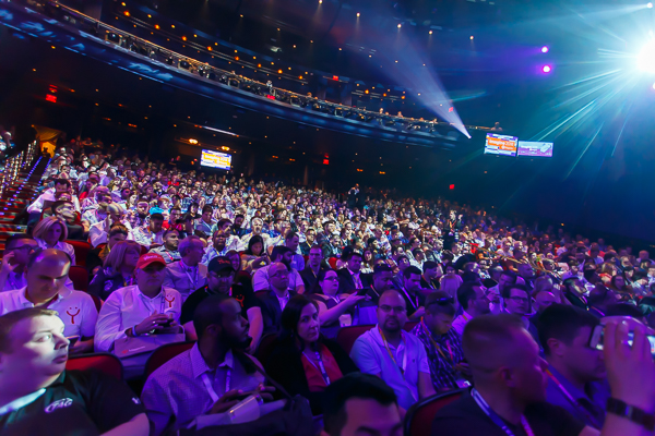 The crowd inside the theater at Magento Imagine