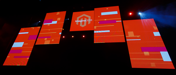 presentation screen was made up of five giant LED panels