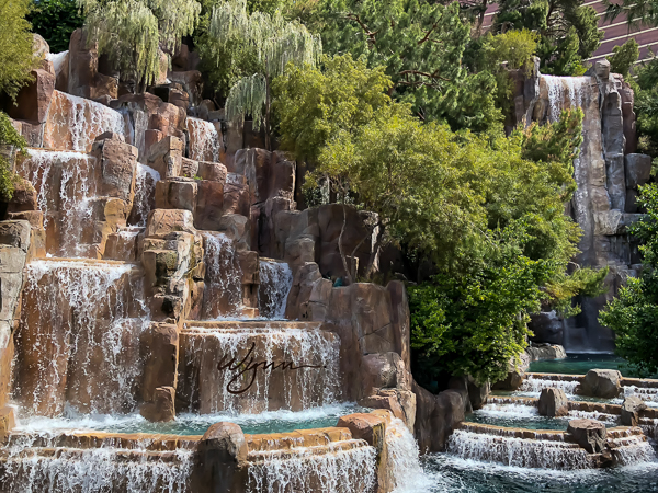 The Wynn waterfall.