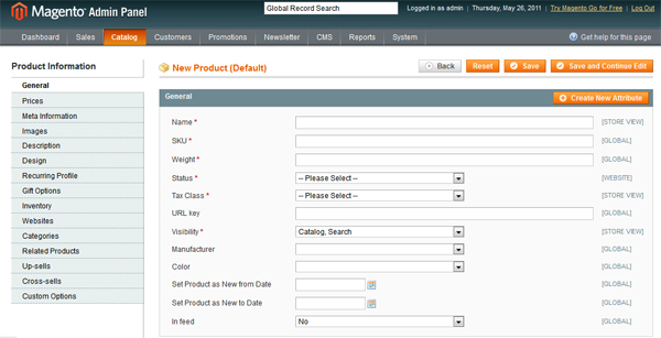 Magento General Product Page