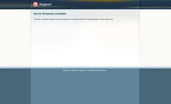 Magento Maintanence Mode - Screenshot