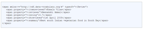 RDFa v:Review for product