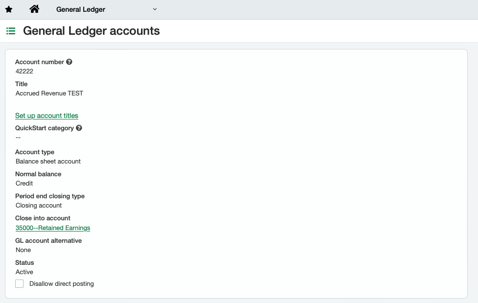 Sage Intacct - Accrued Revenue GL Account