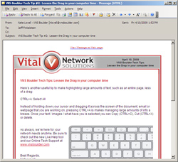 Retention email for VNS Boulder