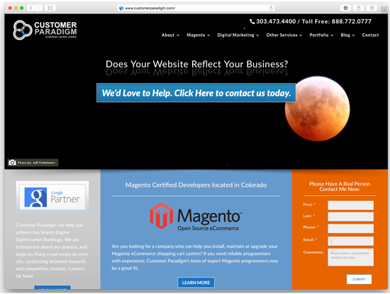 View live version of our themo-responsive site - Lunar Eclipse Version >>