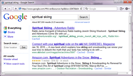 Google Search Result - Spiritual Skiing
