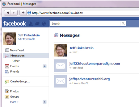 Facebook Messages inbox